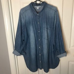 Old Navy Denim Button Down Shirt, 3x, Vintage Looking